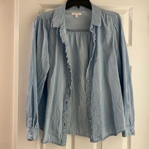 Lauren Conrad Blue Denim Button shirt.